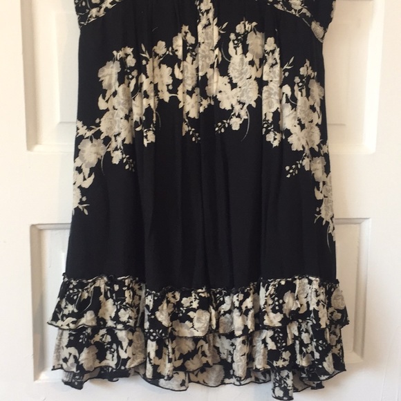 Free People black and cream printed v-neck dress - Picture 3 of 6